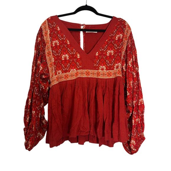 Spell & The Gypsy Collective Jewel Smock boho top in Copper Red Orange Small - Picture 1 of 6